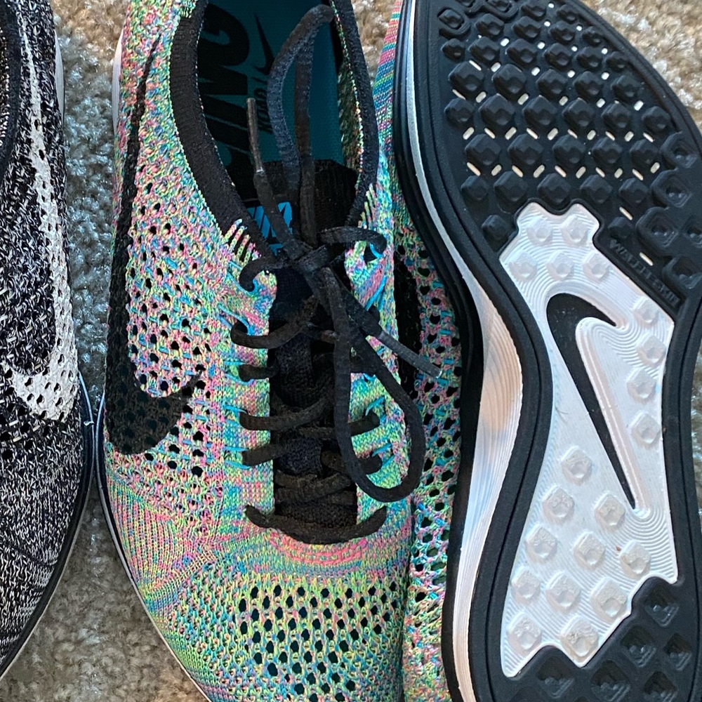 Rainbow nike flyknits